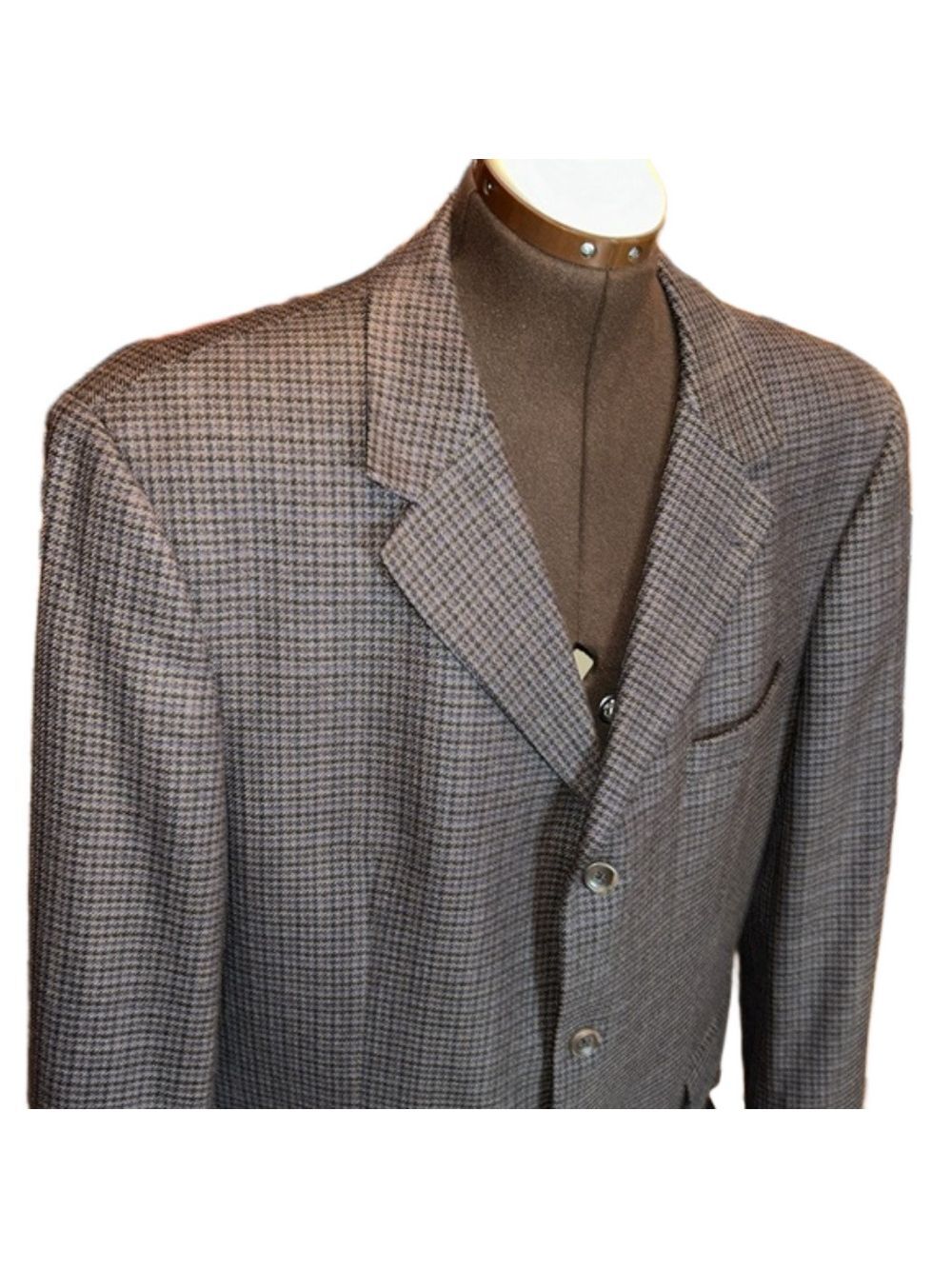 FENZIA Men’s Vintage Houndstooth Wool Blazer/Sport Jacket, Size 44R
